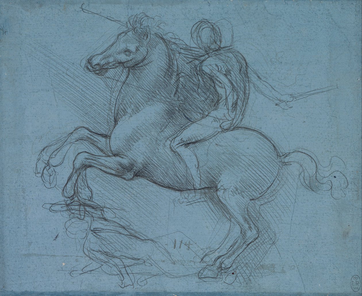 Studio per un Monumento Equestre (recto) da Leonardo da Vinci