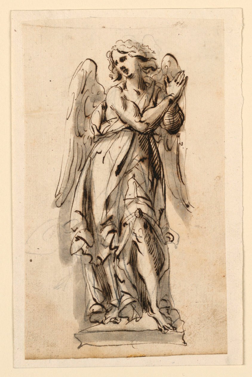 Progetto per scultura, angelo in adorazione da Leonardo Scaglia