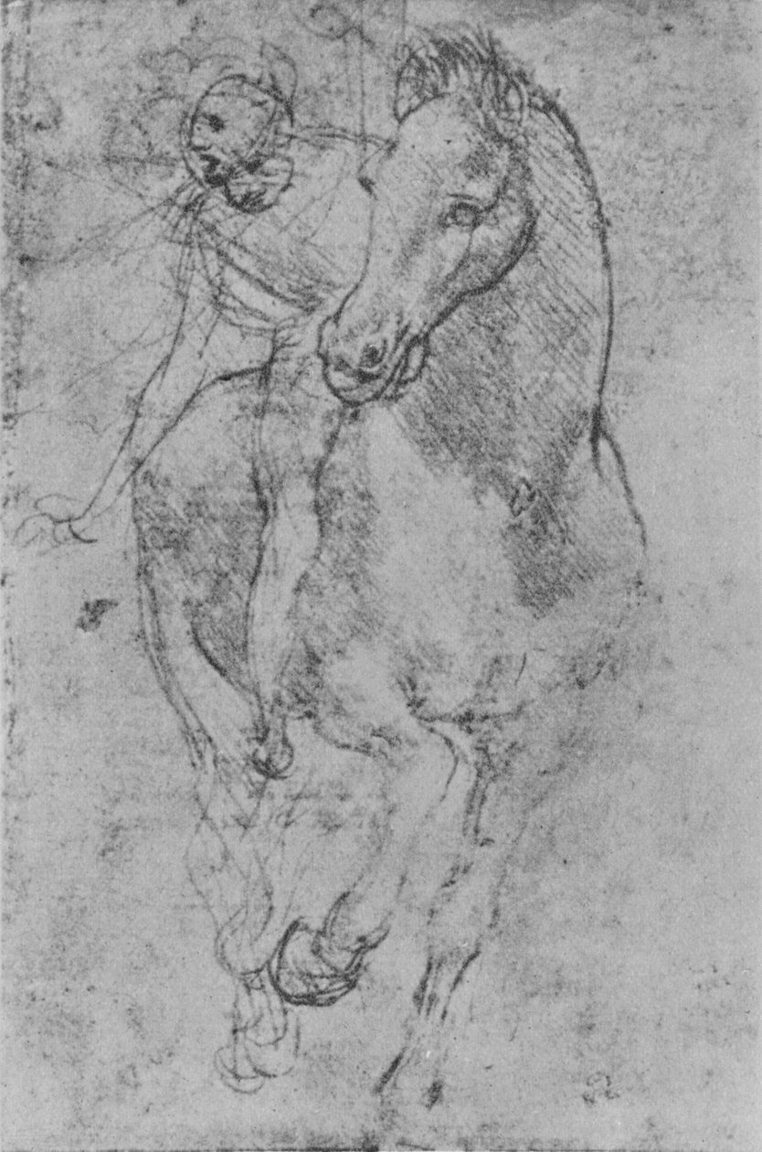 Un cavaliere, c. 1480 1945 da Leonardo da Vinci