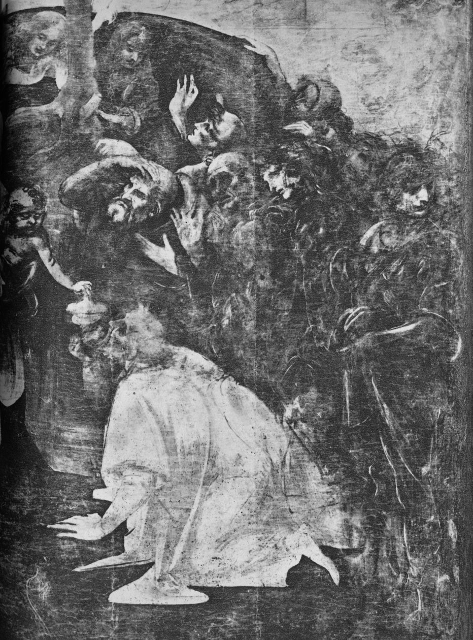 Adorazione dei Magi - Parte inferiore destra, c1481 1945 da Leonardo da Vinci