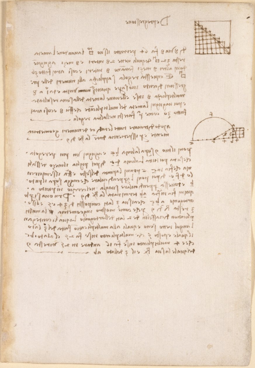 Note e diagrammi sulla geometria, intitolati 