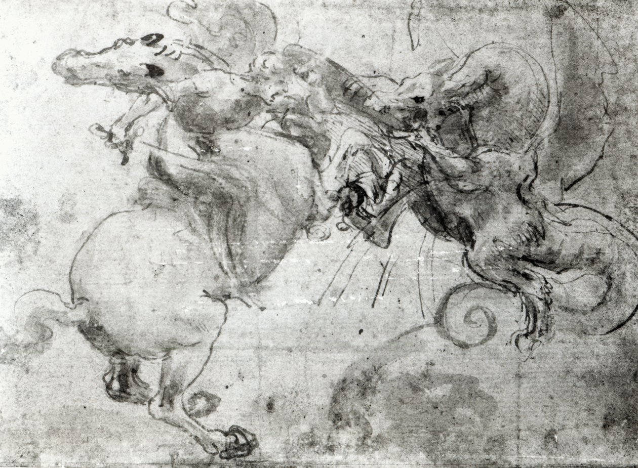 Battaglia tra un Cavaliere e un Drago, c.1482 da Leonardo da Vinci