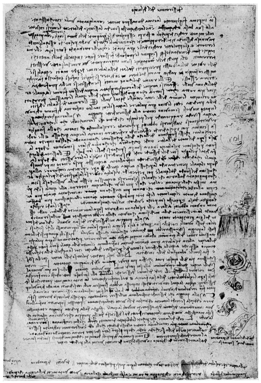 Descrizione del grande diluvio, fine 15° secolo o inizio 16° secolo da Leonardo da Vinci
