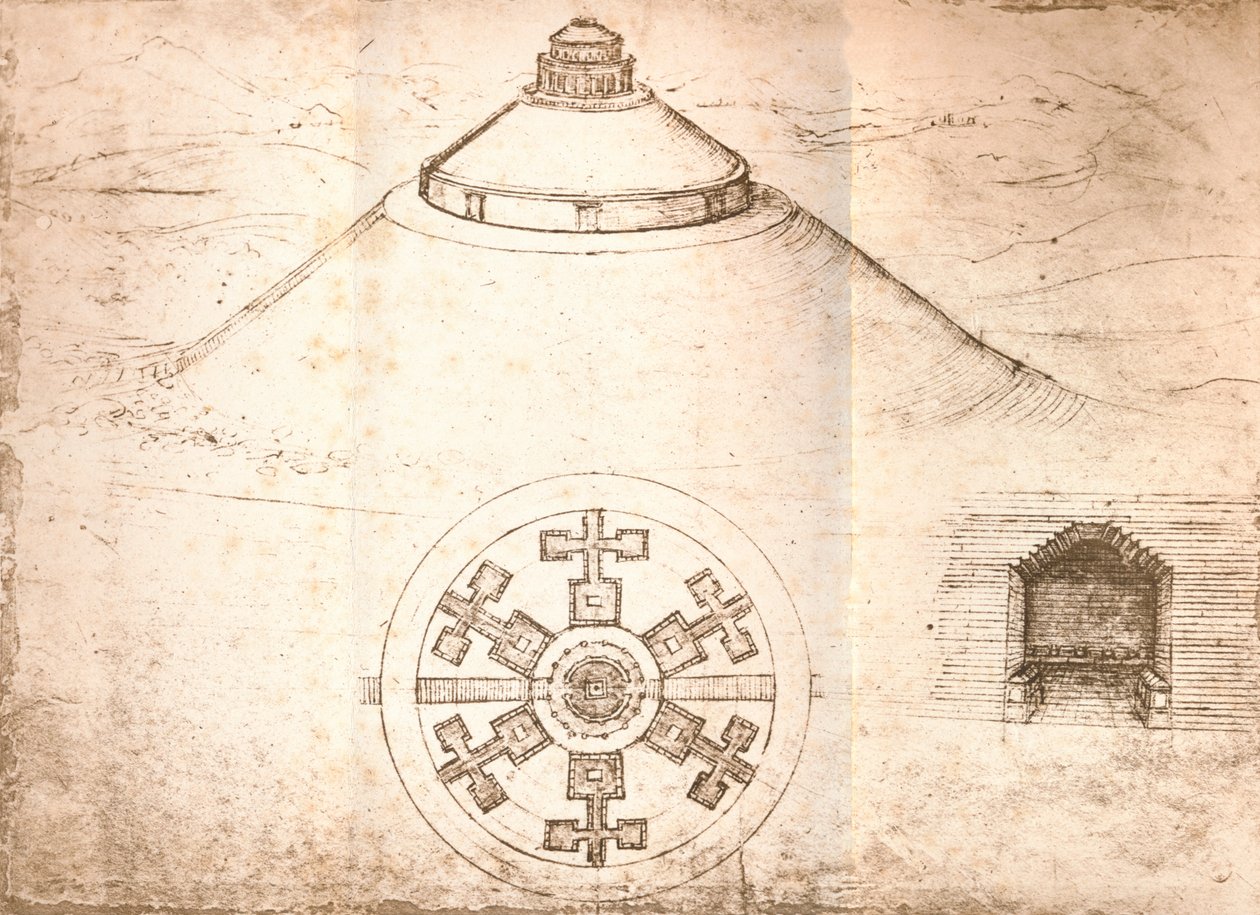 Progetto per un mausoleo da Leonardo da Vinci