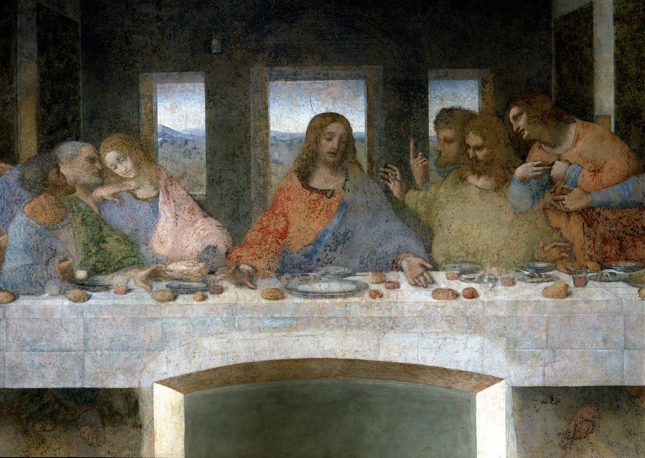 Dettaglio de Il Cenacolo (Ultima Cena) da Leonardo da Vinci