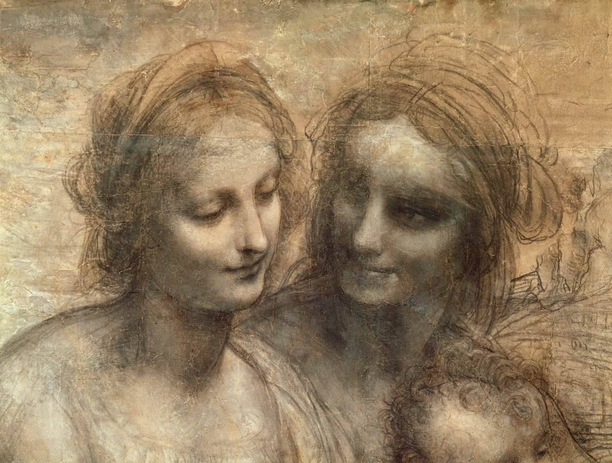 (dettaglio) delle teste della Vergine e di Sant