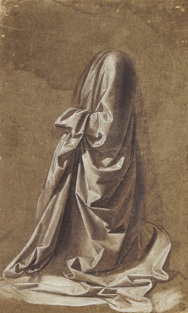 Studio di drappeggio per una figura inginocchiata da Leonardo da Vinci