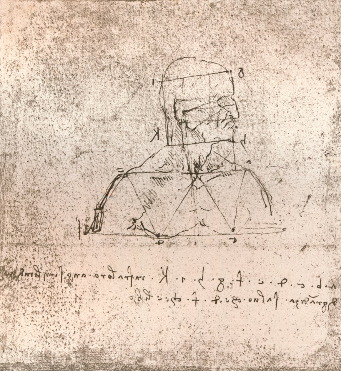 Disegno che illustra la teoria delle proporzioni della figura umana, c1472-c1519 1883 da Leonardo da Vinci