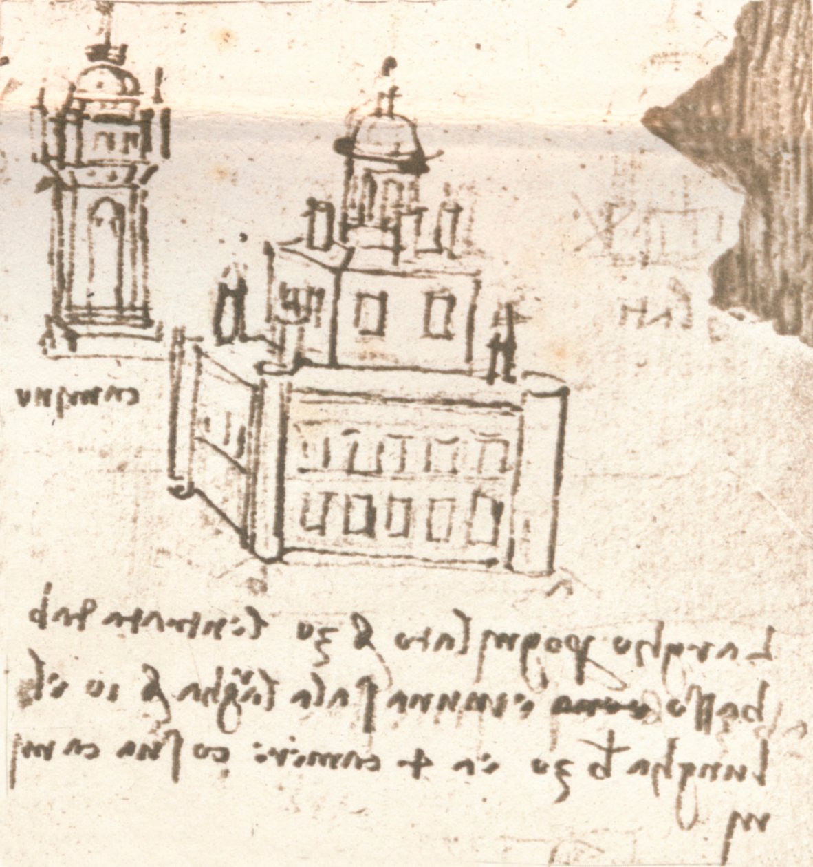 Disegno di progetti per castelli e ville, c1472-c1519 1883 da Leonardo da Vinci