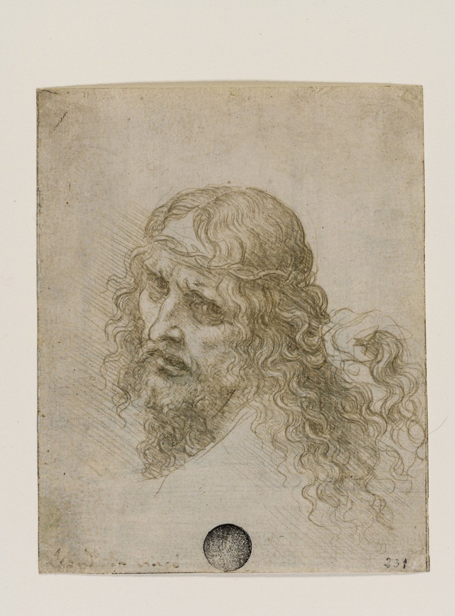 Testa di Cristo Coronata di Spine da Leonardo da Vinci