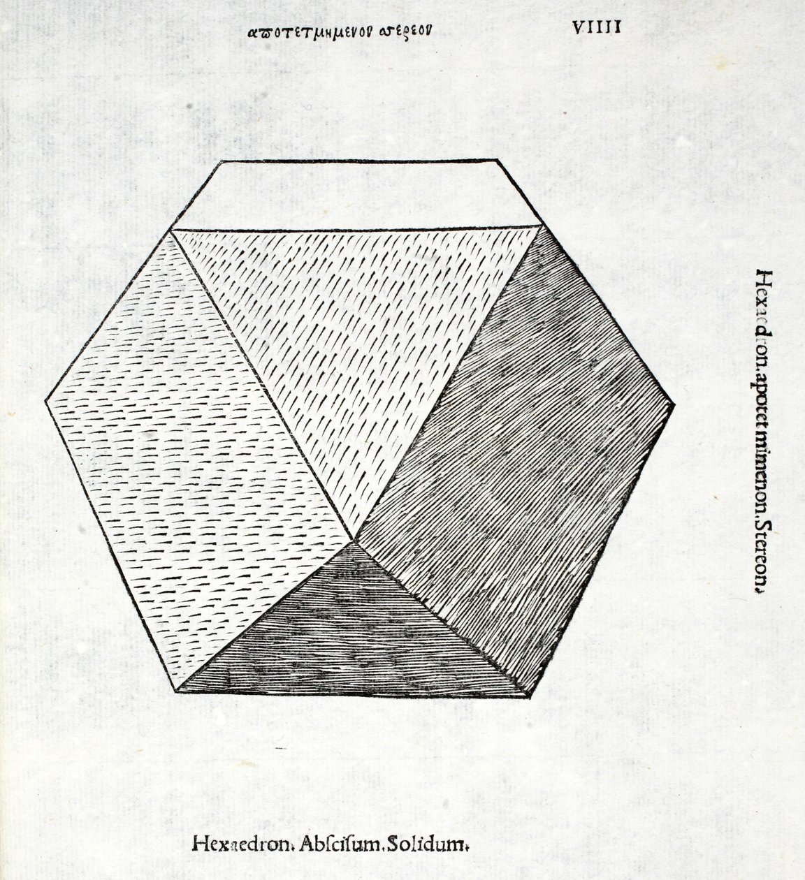 Hexaedron abscisum solidum, illustrazione da 