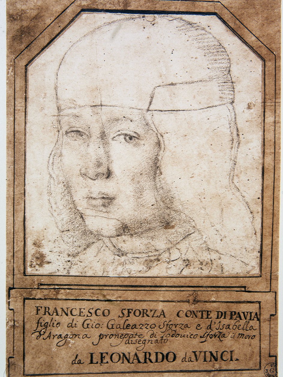Leonardo da Vinci (Leonardo da Vinci) (1452 - 1519): Ritratto di Francesco Sforza (1491-1512), figlio di Gian Galeazzo Maria Sforza (Jean Galeas Marie Sforza) (1469-1494), Duca di Milano da Leonardo da Vinci