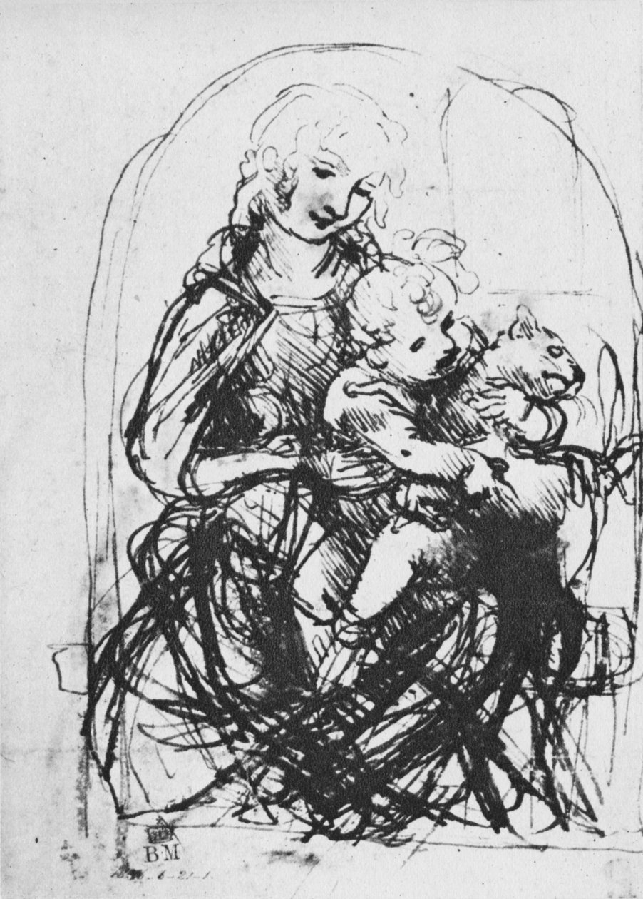 Madonna e Bambino con un Gatto, 1478-1481 da Leonardo da Vinci