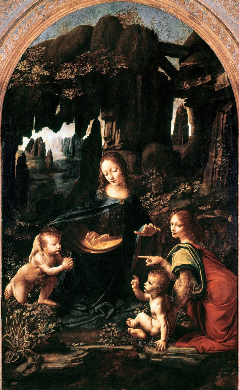 Madonna delle Rocce, 1483-94 circa (olio su tavola trasferito su tela) da Leonardo da Vinci