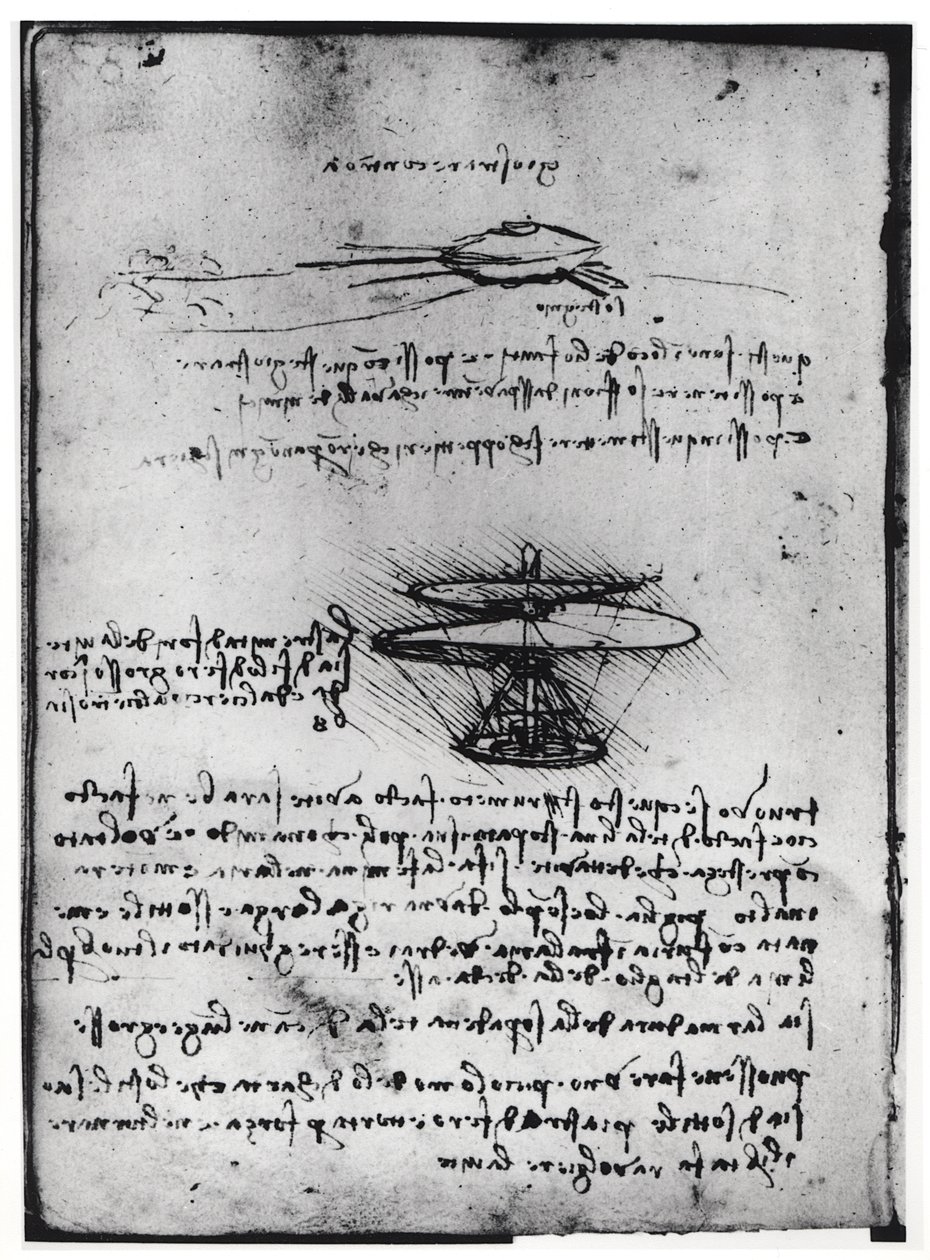 Manoscritto di Parigi B, fol. 83v: Pagina di testo e schizzi per una macchina volante, 1488-90 da Leonardo da Vinci