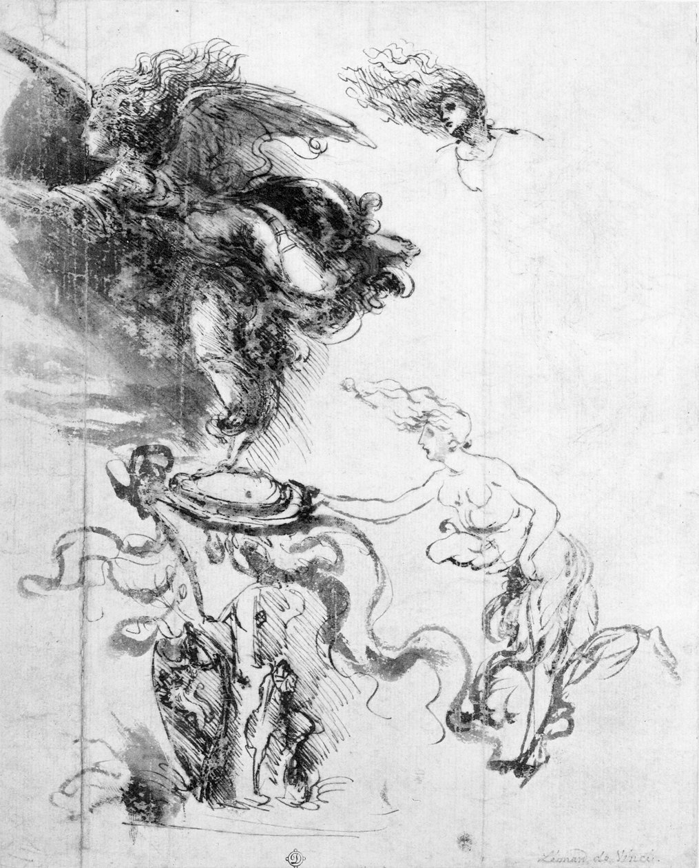 Silhouette di un angelo da Leonardo da Vinci