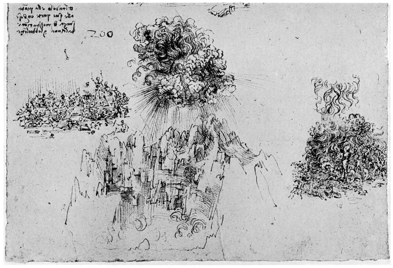 Schizzo del Giudizio Universale, fine XV o inizio XVI secolo 1954 da Leonardo da Vinci