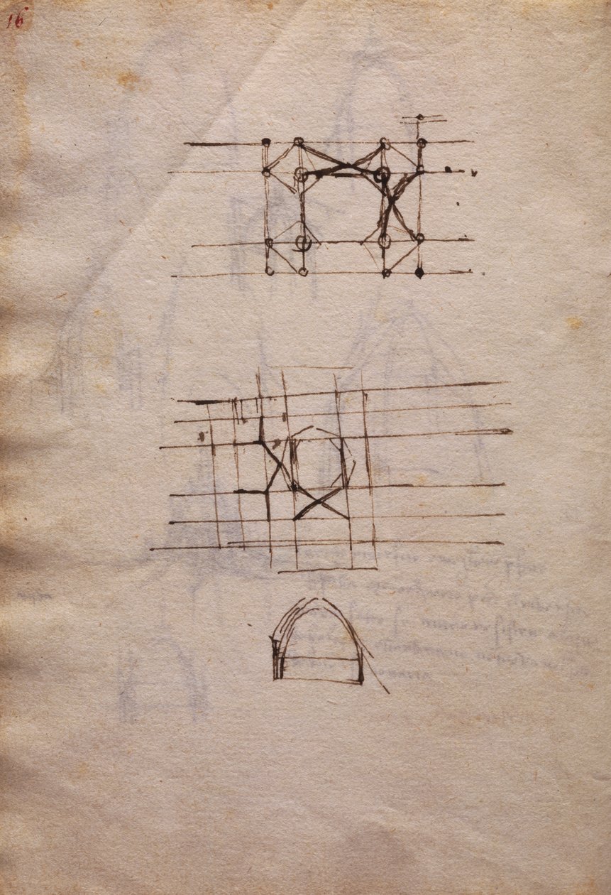 Studi per la lanterna della cattedrale, dal Codex Trivulzianus da Leonardo da Vinci