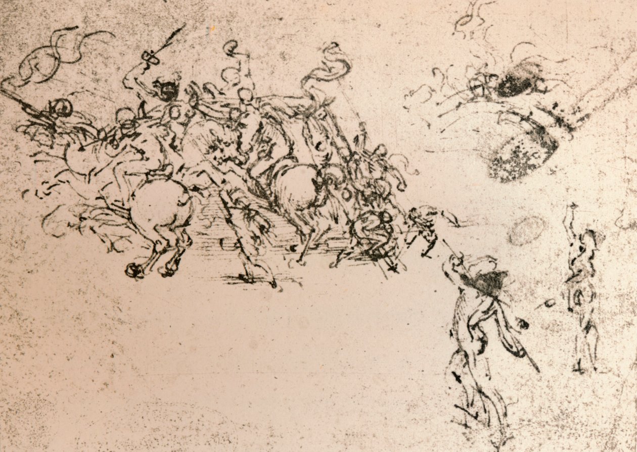Studio per il cartone della Battaglia di Anghiari, c. 1472-c. 1505, 1883 da Leonardo da Vinci