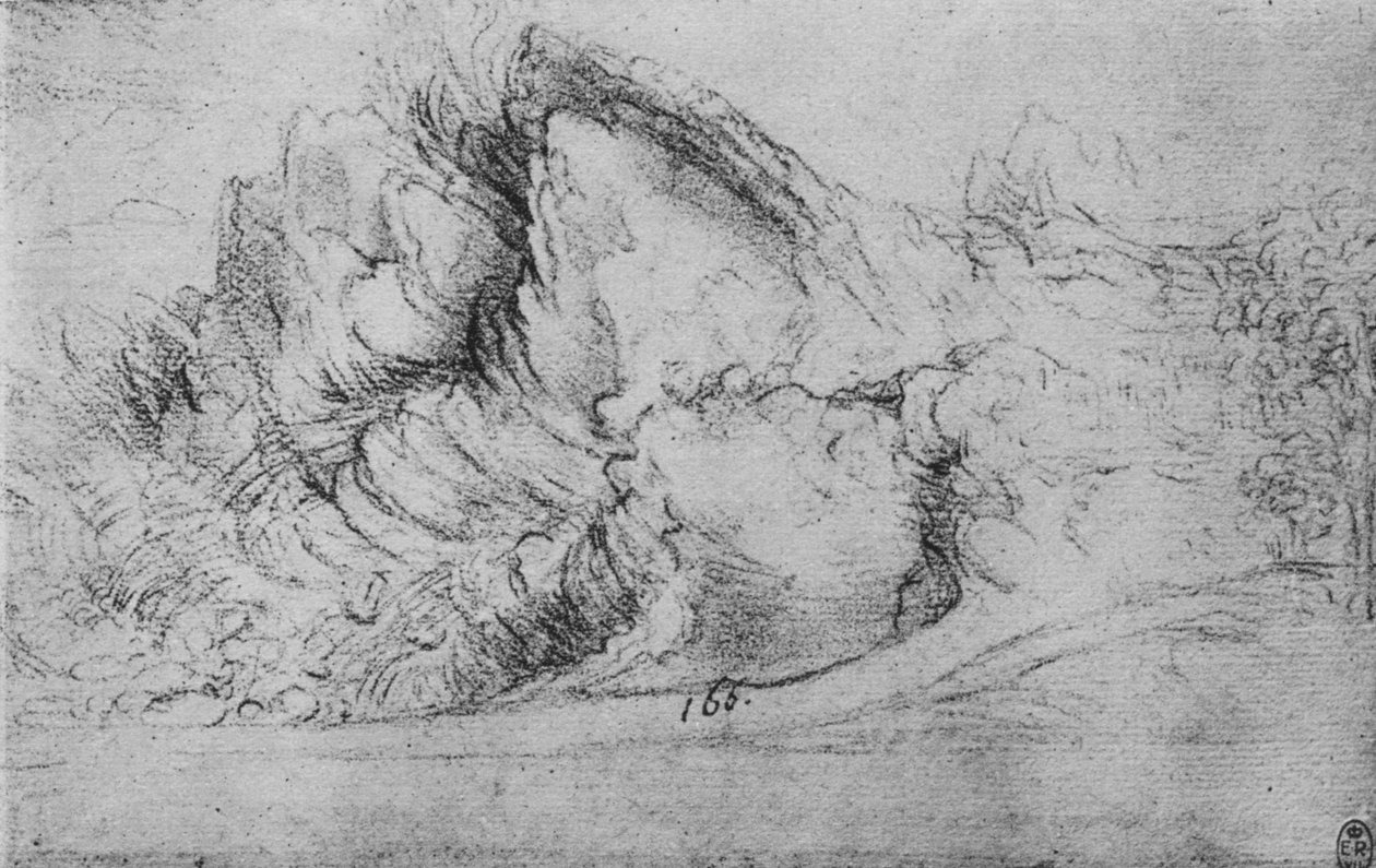 Studio di formazioni rocciose da Leonardo da Vinci