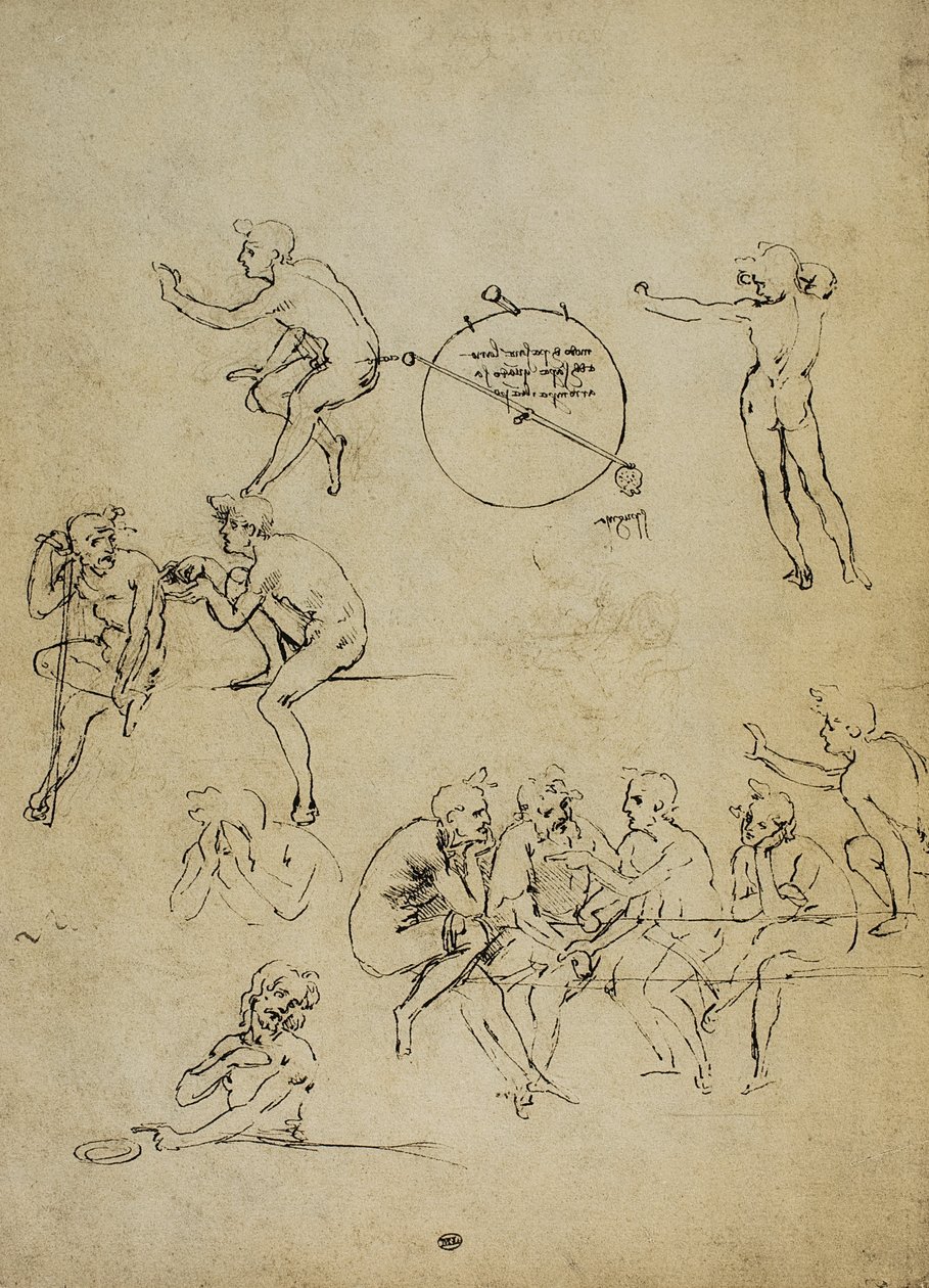 Studio di figure umane in diverse posizioni da Leonardo da Vinci