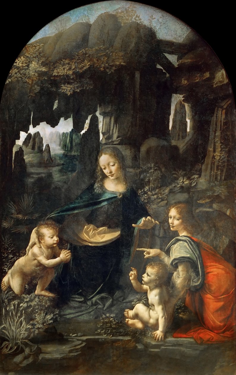 La Vergine delle Rocce, tra il 1492 e il 1508 da Leonardo da Vinci