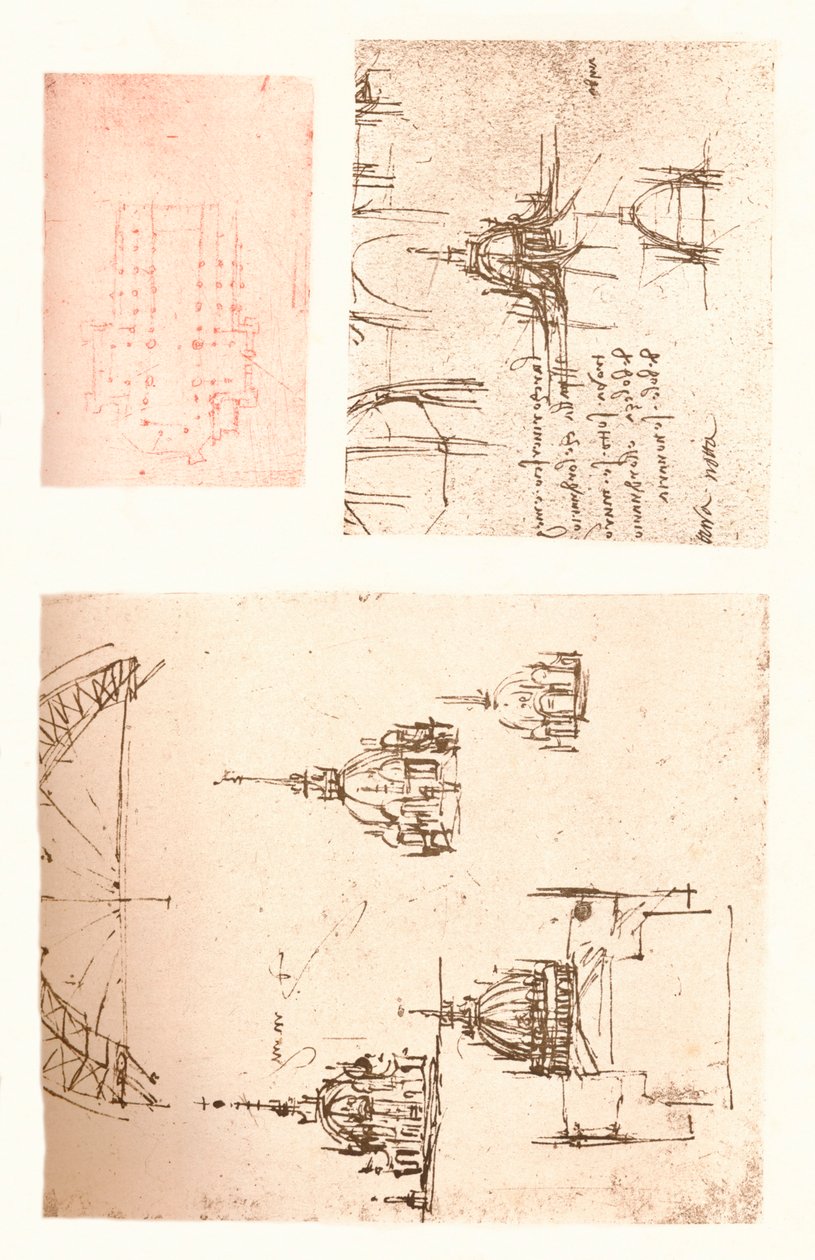 Tre disegni del Duomo di Milano, c1472-c1519 1883 da Leonardo da Vinci