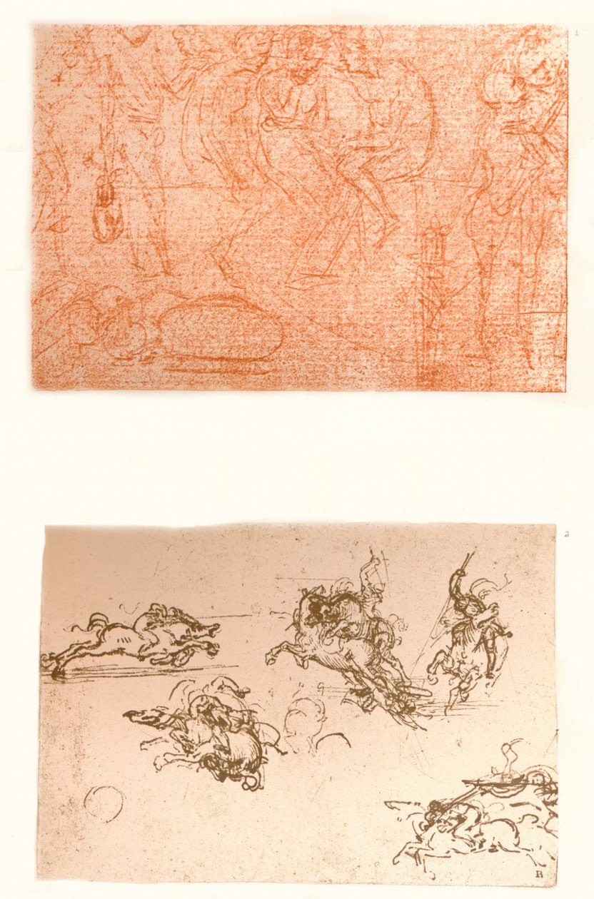 Due disegni, c1472-c1519 1883 da Leonardo da Vinci