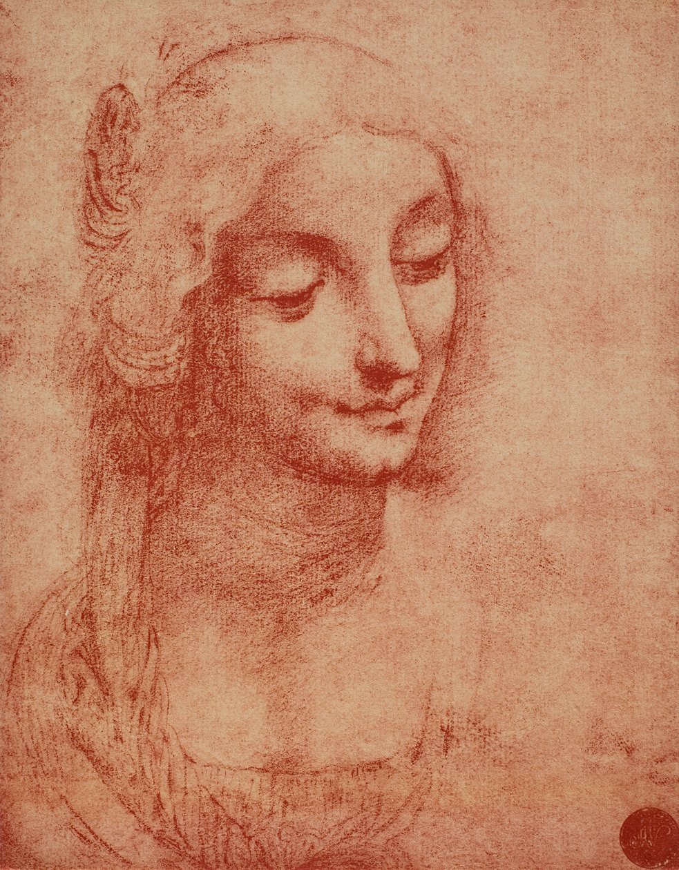 Volto di donna, disegno di Leonardo da Vinci. Gallerie dell
