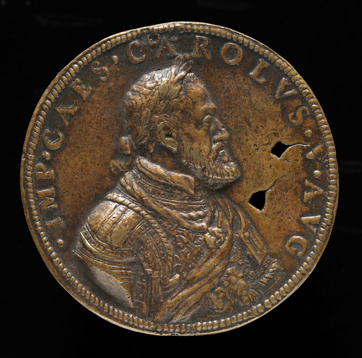 Carlo V, 1500-1558, Re di Spagna 1516-1556, Imperatore del Sacro Romano Impero 1519 [recto] da Leone Leoni