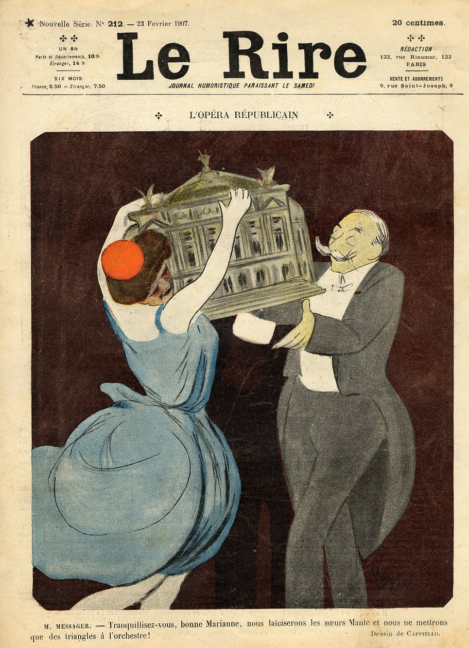 Caricatura del compositore Andre Messager, dalla copertina di 