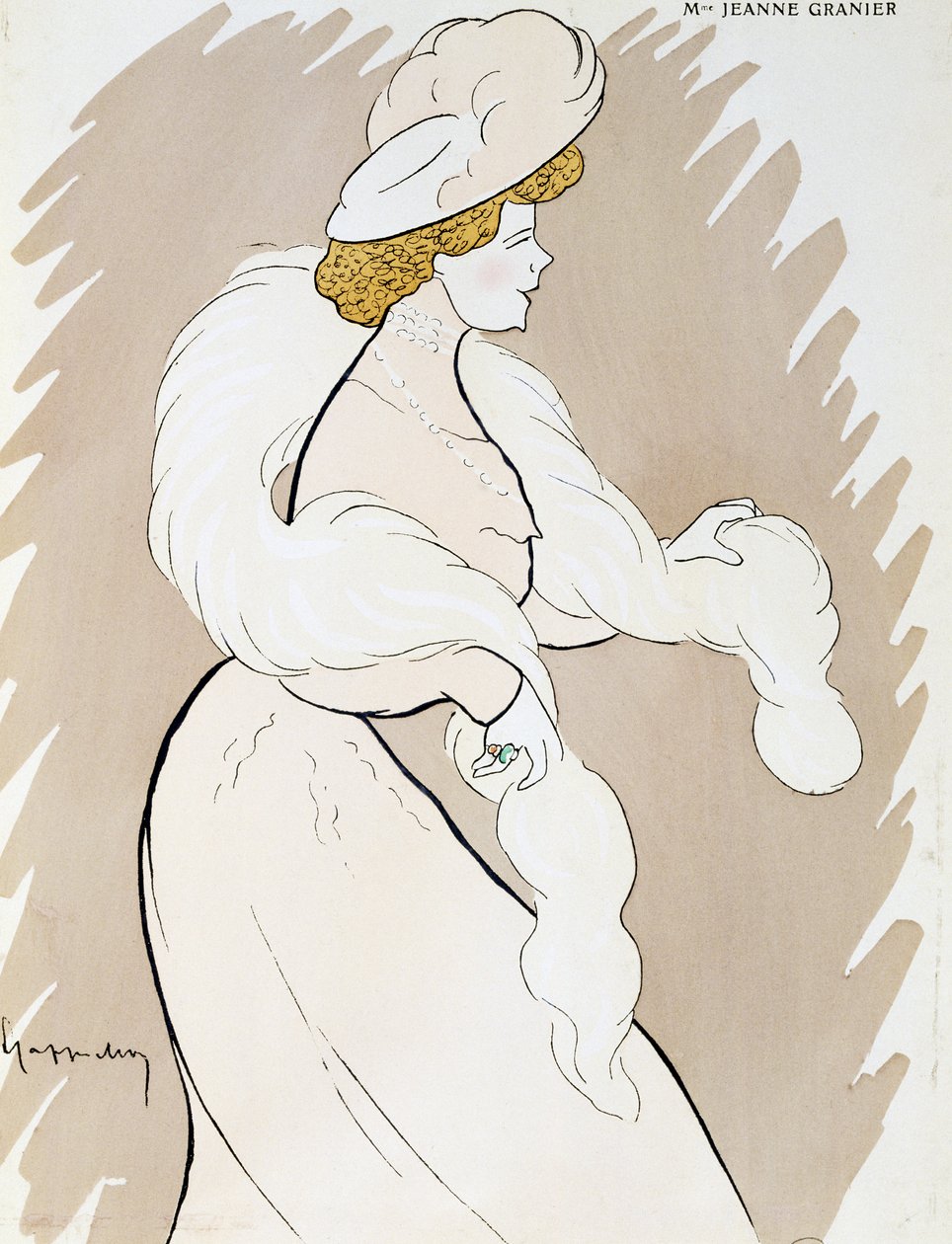Attrice Jeanne Granier, disegno di Leonetto Cappiello da Leonetto Cappiello