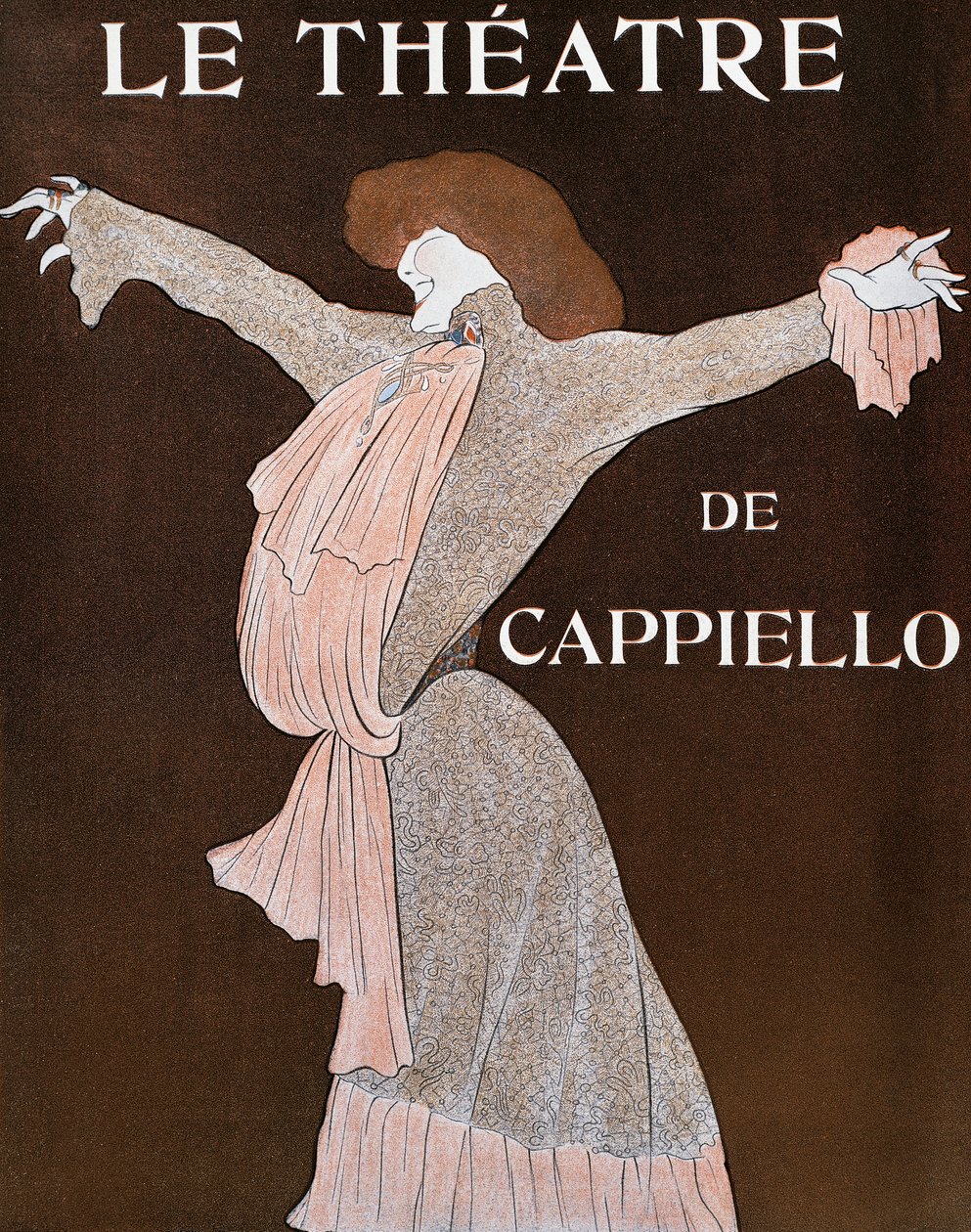 Attrice Sarah Bernhardt (1844-1923), illustrazione di Leonetto Cappiello (1875-1942), dalla rivista francese Le Theatre, aprile 1903 da Leonetto Cappiello