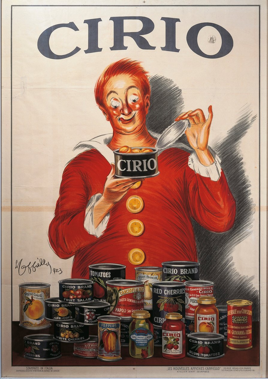 Pubblicità per conserve alimentari Cirio, di Leonetto Cappiello, illustrazione da Leonetto Cappiello
