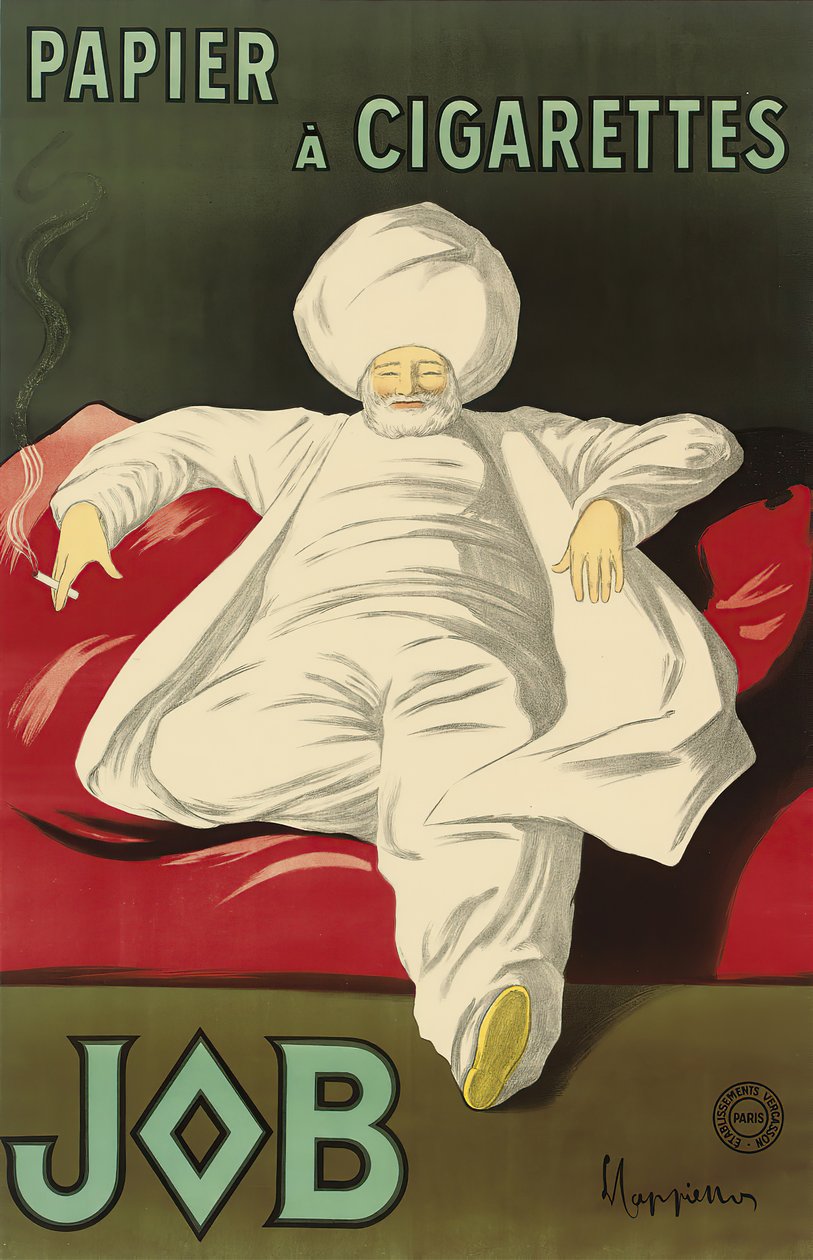 Poster pubblicitario per la carta velina Job, c. 1930 da Leonetto Cappiello