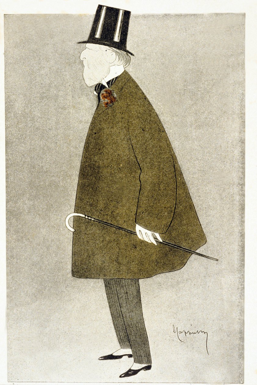 Jacques Doucet (1853-1929), stilista francese, noto per i suoi abiti eleganti, realizzati con materiali traslucidi e pastelli sovrapposti da Leonetto Cappiello