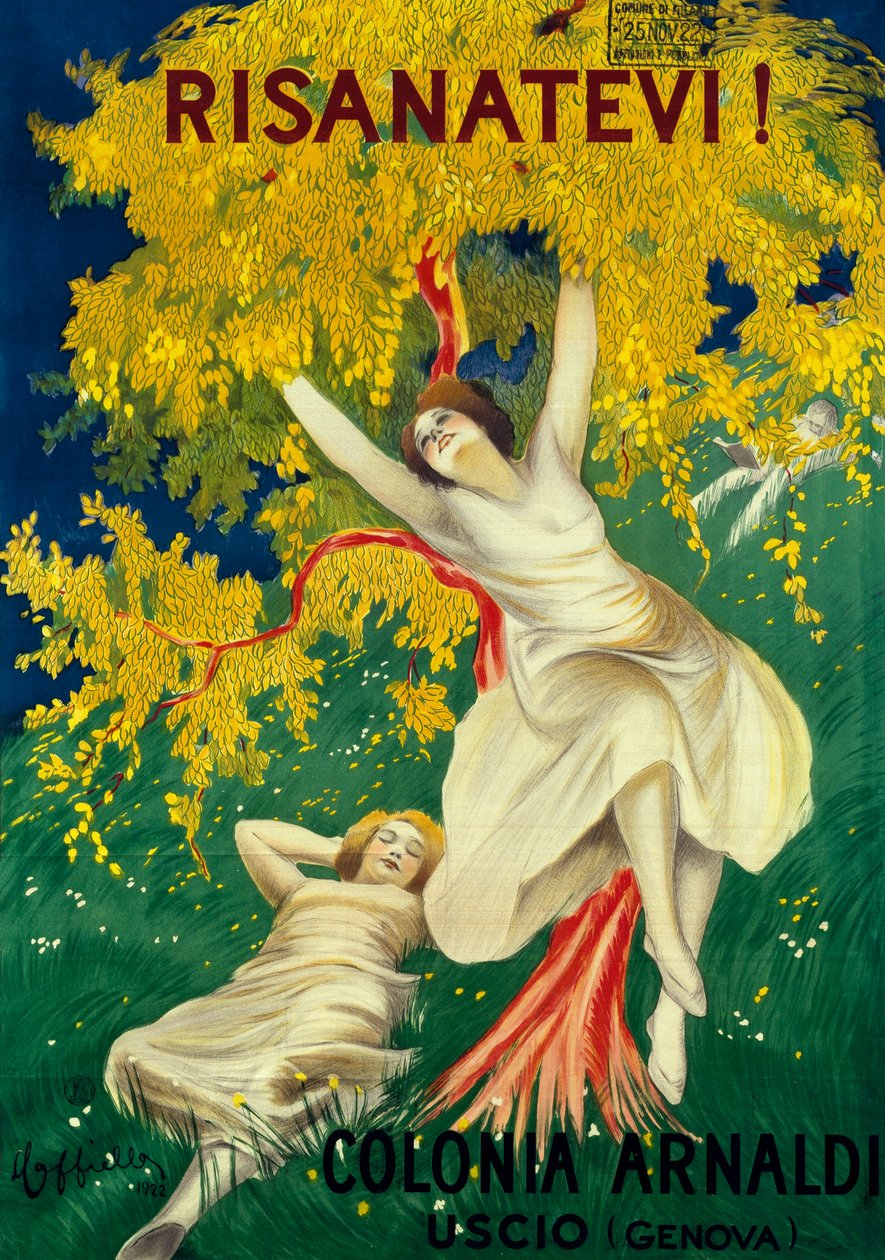 Poster pubblicitario della Colonia Arnaldi a Uscio (Genova) da Leonetto Cappiello