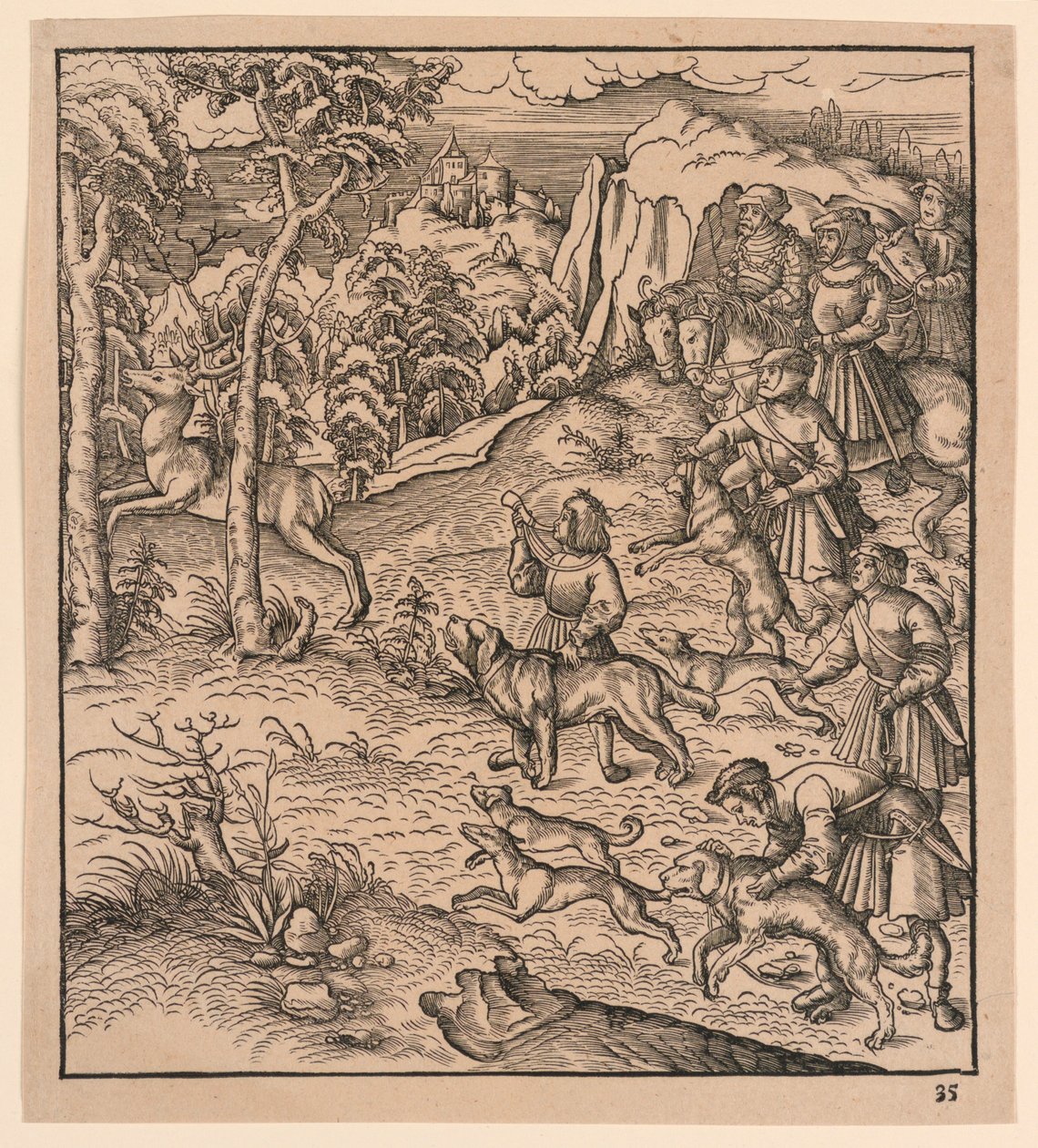 Caccia al cervo, da "Der Weisskunig" da Leonhard Beck