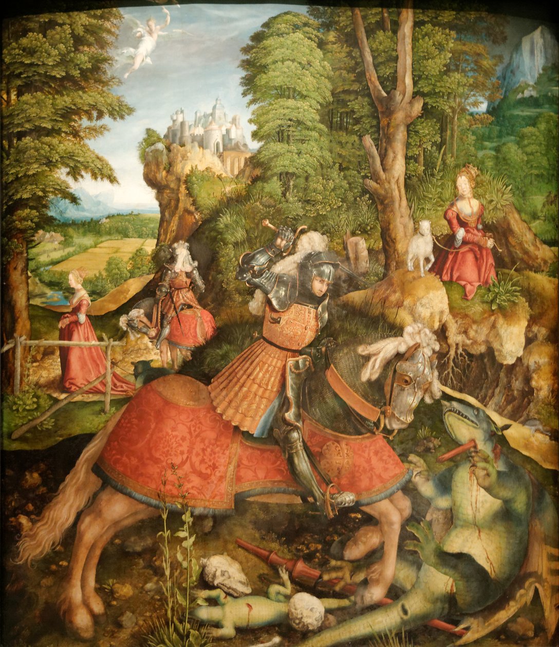 Tedesco: Hl. Georg im Kampf mit dem Drachen San Giorgio che lotta contro il drago da Leonhard Beck