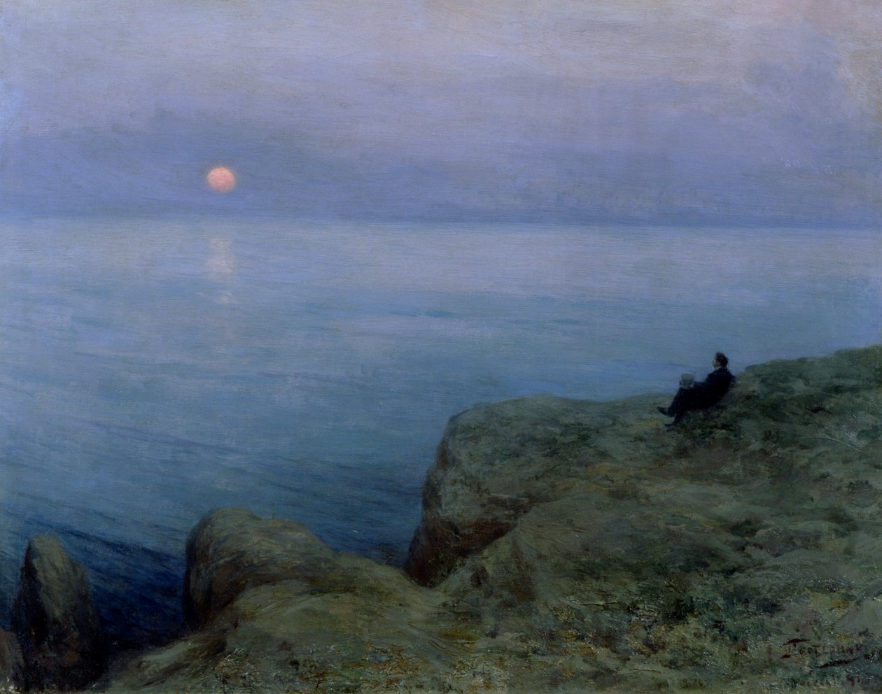 Alexander Pushkin (1799-1837) sulla riva del mare, 1896 da Leonid Osipovic Pasternak