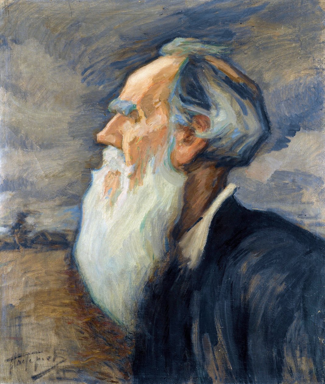 Ritratto di Lev Tolstoj (1828-1910) Dipinto di Leonid Osipovich Pasternak (1862-1945) da Leonid Osipovic Pasternak