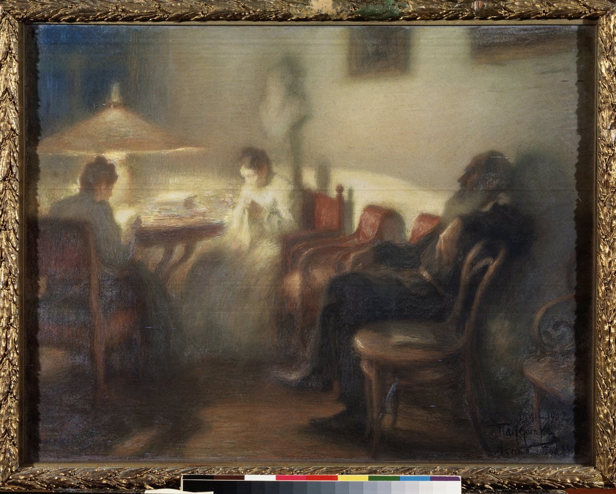 Lo scrittore Lev Tolstoj con la sua famiglia a Jasnaja Poljana da Leonid Osipovic Pasternak