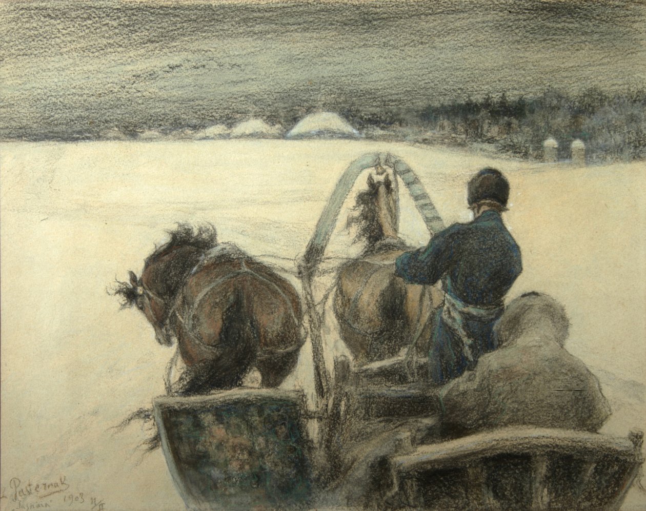 Sulla strada per Yasnaya Polyana, 1903 da Leonid Osipovic Pasternak