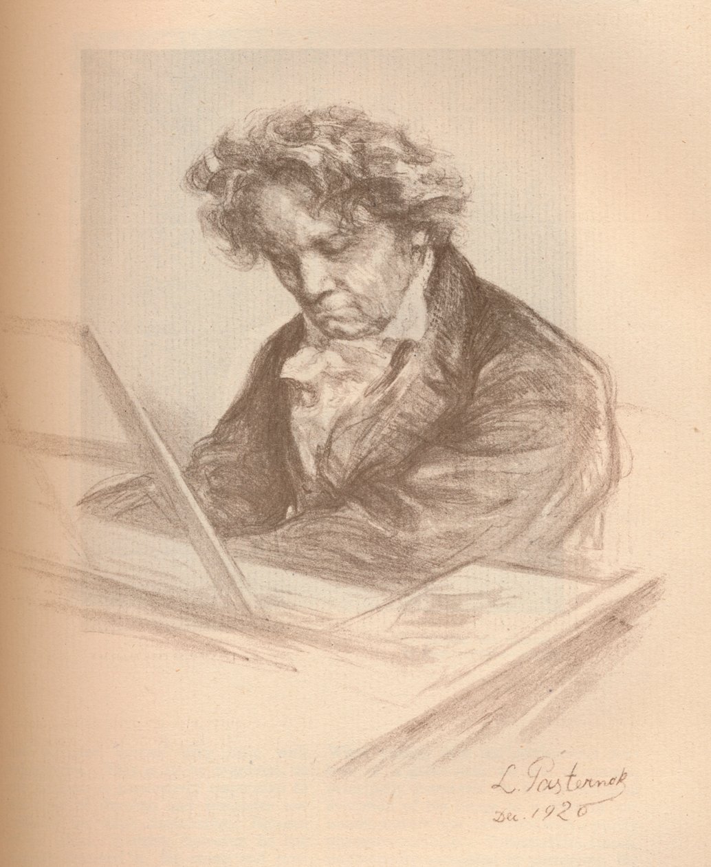 Ritratto di Beethoven, 1920 da Leonid Osipovic Pasternak