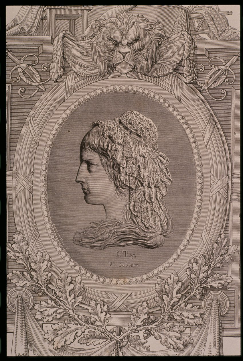 Charlotte Corday (1768-93) incisa da Stephane Pannemaker (1847-1930) da Leopold Mar