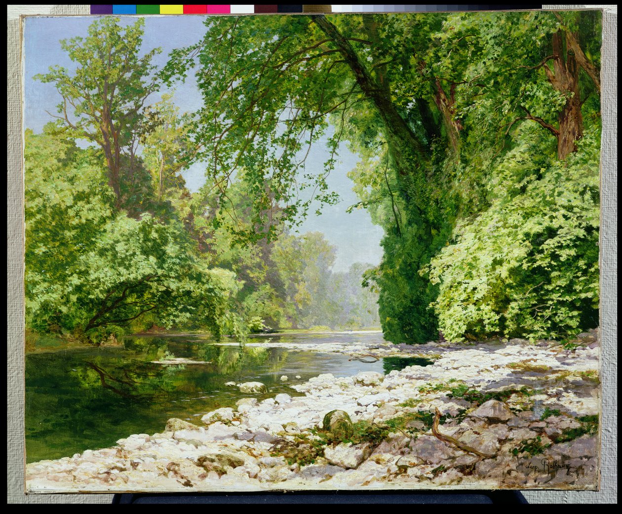 Paesaggio boscoso con fiume da Leopold Rolhaug
