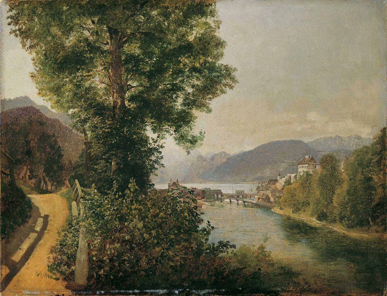 Vista dalla Traun presso Gmunden sul Traunsee da Leopold Blonder