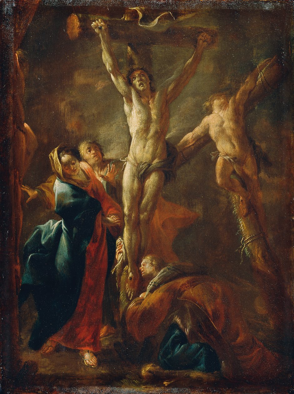 Cristo sulla croce con Maria, Giovanni, Maddalena e i due ladroni da Leopold Blonder