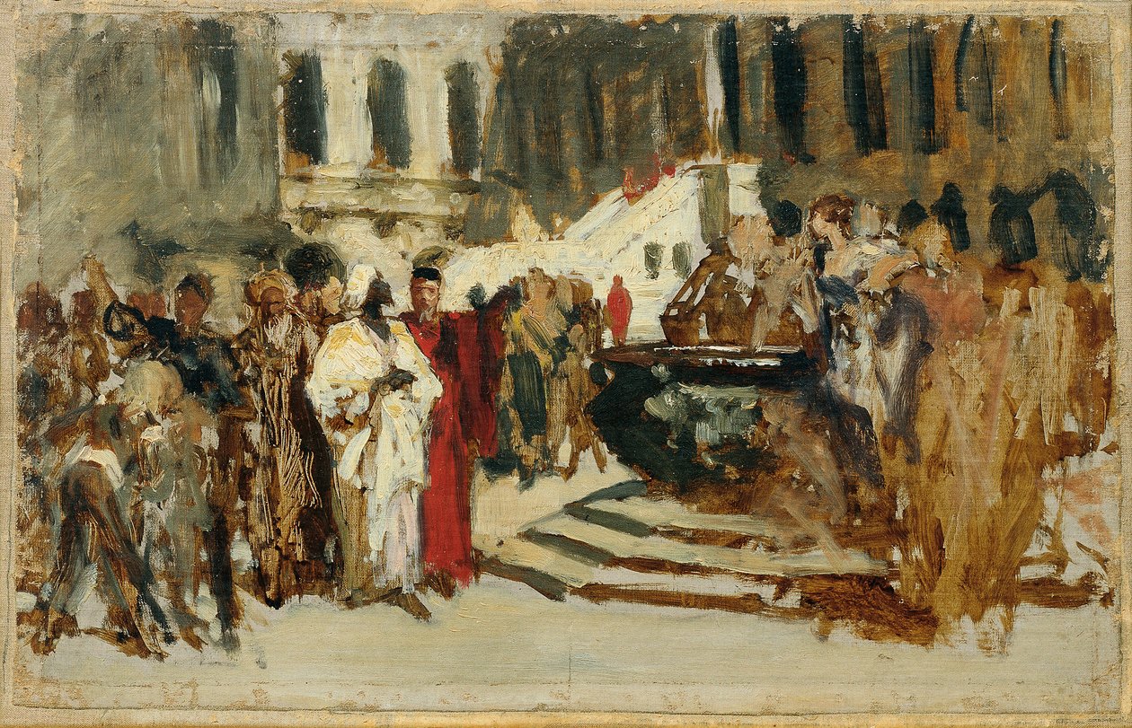 Schizzo per il dipinto "Mercanti arabi a Venezia" da Leopold Carl Muller