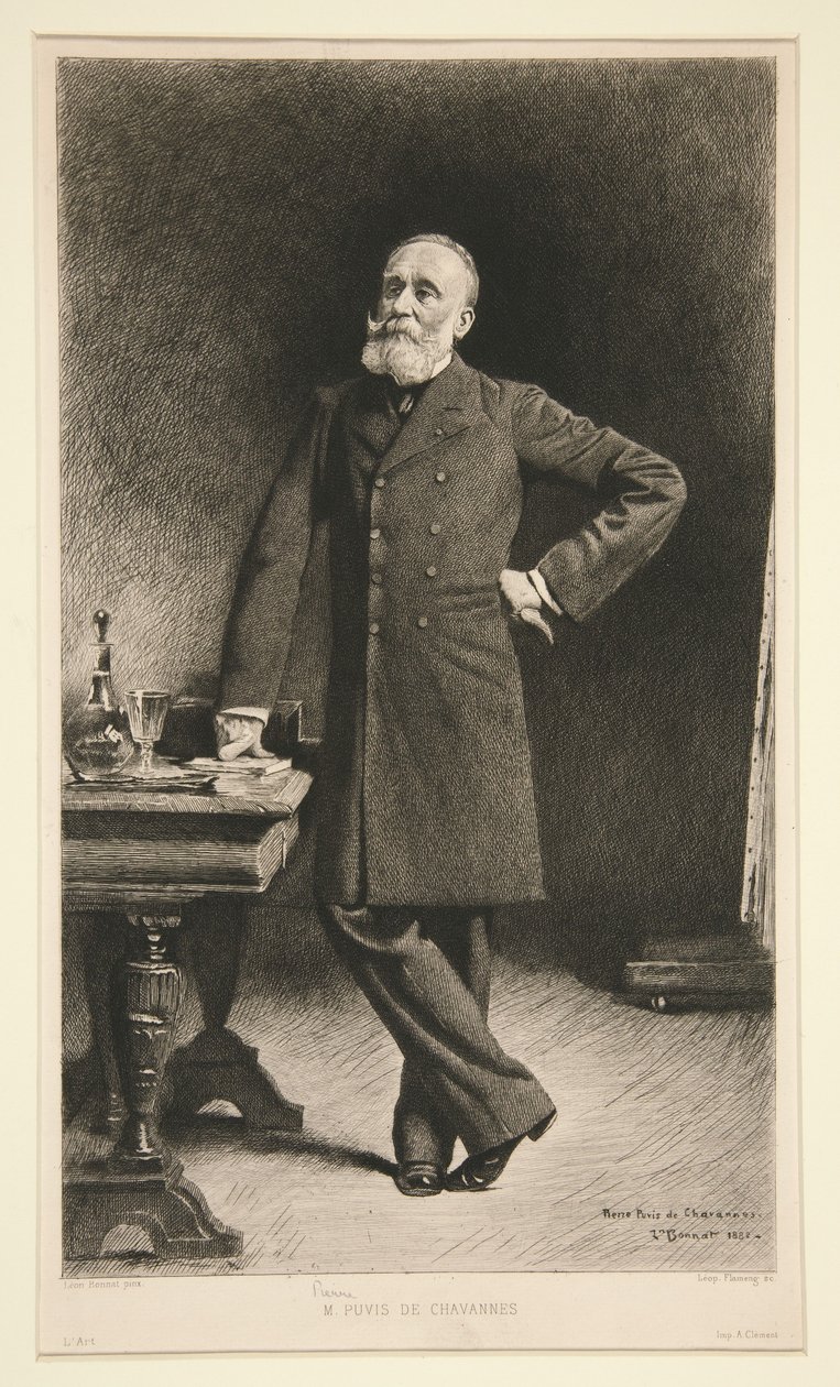 Ritratto di Pierre Puvis de Chavannes da Leopold Flameng